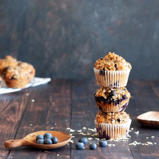 Blueberry Banana Oatmeal Muffins