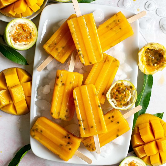 Mango Passion Fruit Popsicles