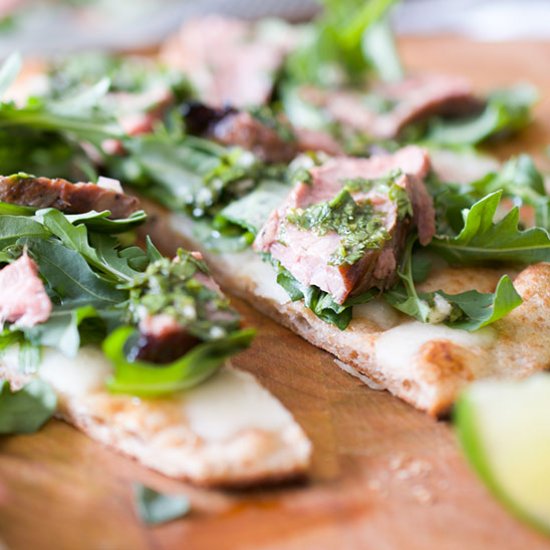 Grilled Flank Steak Flat Bread