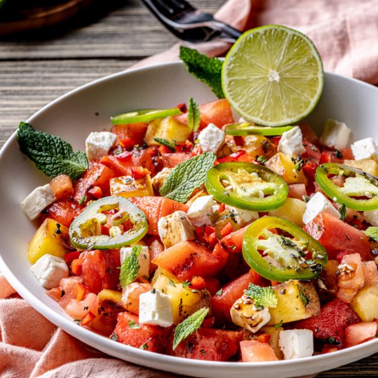 Spicy Grilled Watermelon Salad