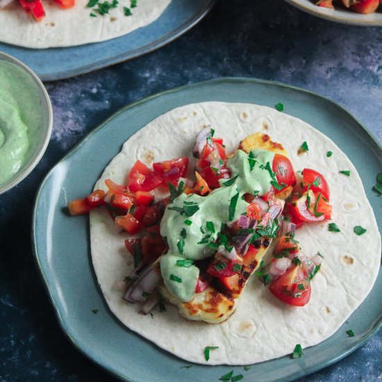 Halloumi Tacos with Avocado Ranch