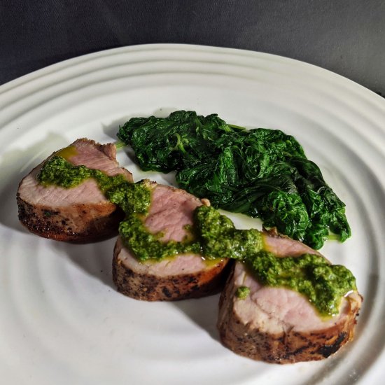 Pork Tenderloin with Sauce Verte