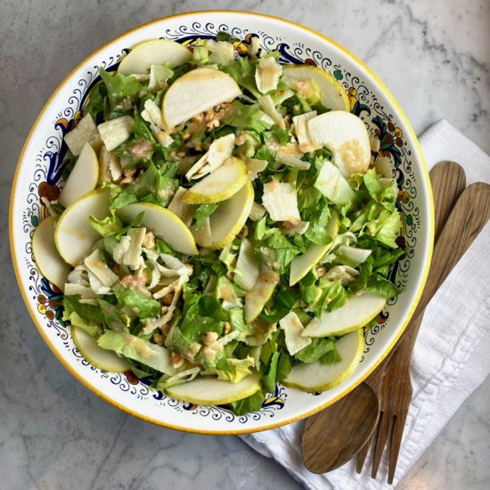 Escarole-Basil Salad with Pears