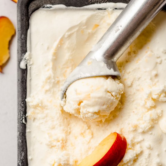 homemade peach ice cream