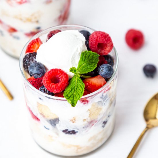 Berry Parfait with cake & icecream