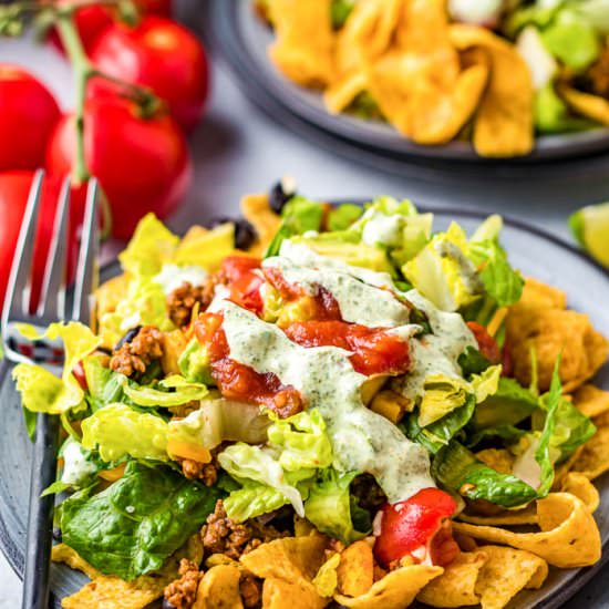 Taco Salad with Cilantro Lime Dress