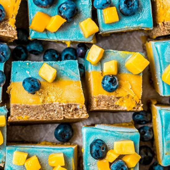 Vegan blue mango nice cream cake