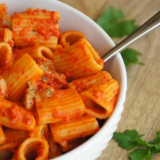 Roasted Red Pepper Rigatoni