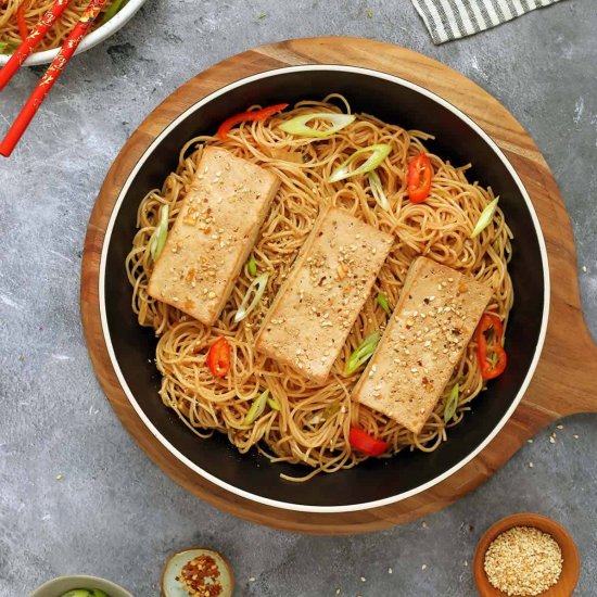 Baked Teriyaki Tofu & Noodles