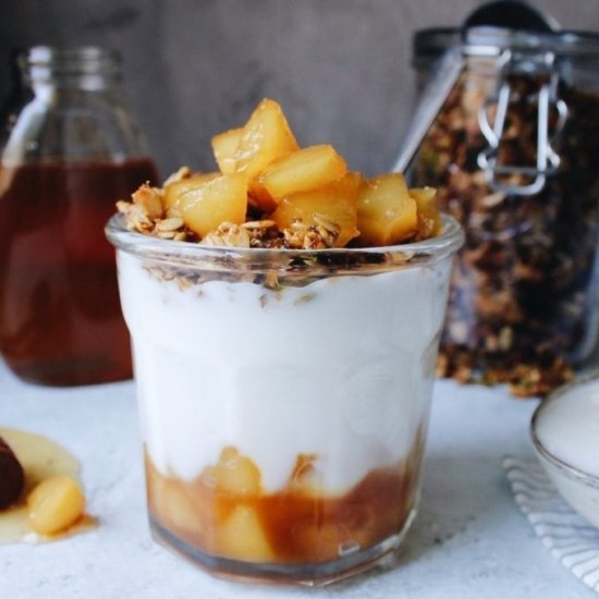 Parfaits with Pear & Honey Compote