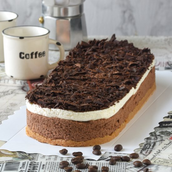 Coffee and chocolate cheesecake