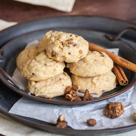 Glazed Maple Walnut Cookies