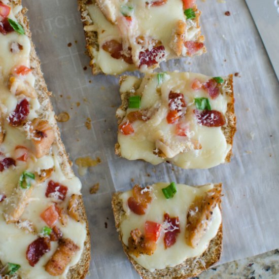 Chicken Alfredo French Bread Pizza