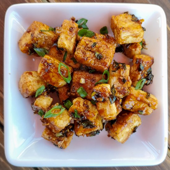 Pan Fried Tofu with Teriyaki Sauce