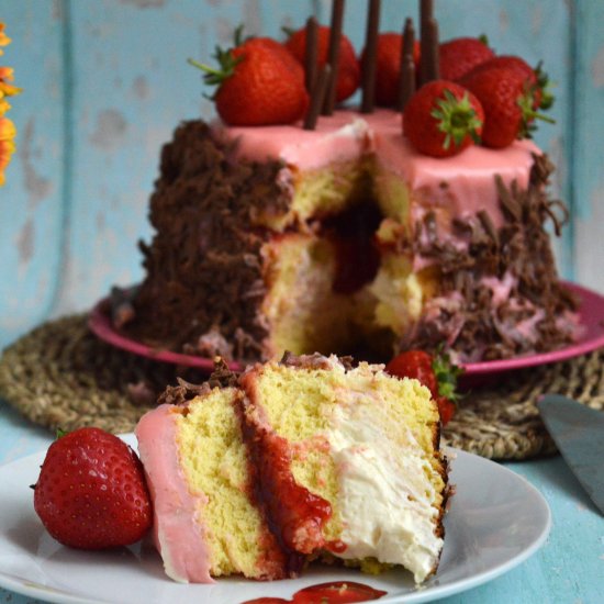 Strawberry White Chocolate Cake