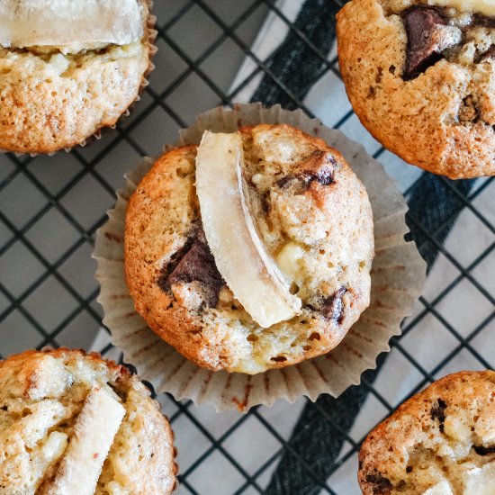 Chocolate Chunk Banana Muffins