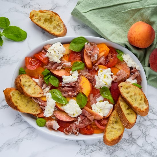 Peach and Heirloom Tomato Caprese