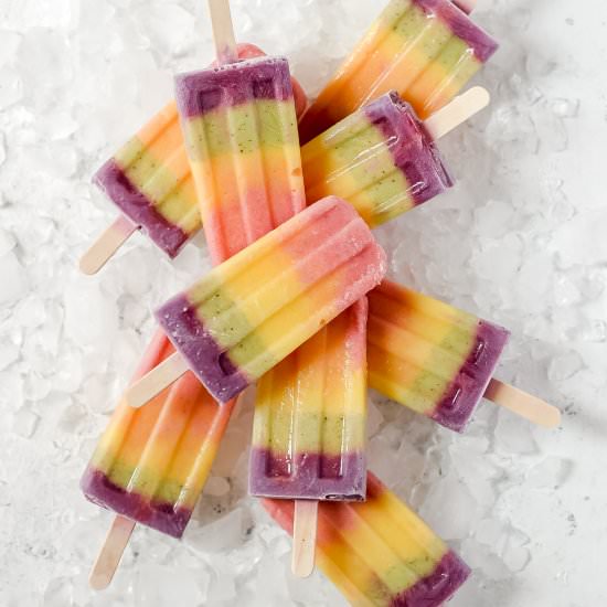 Rainbow Fruit Popsicles