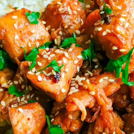 Healthy sesame chicken stir fry