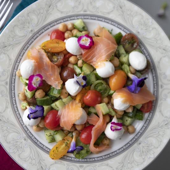 Colorful chickpea salad