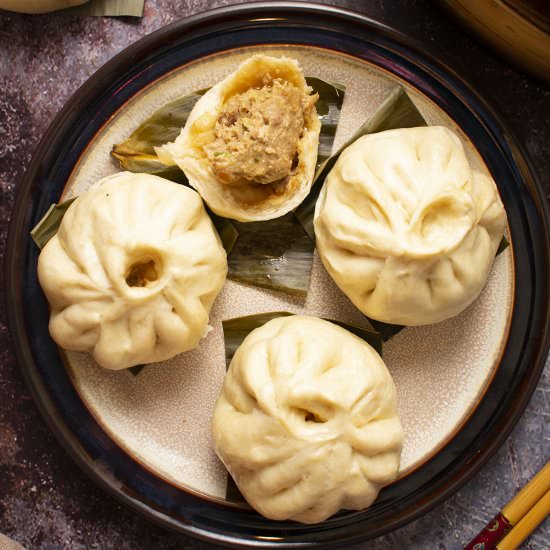 Steamed Pork Buns {Rou Bao Zi}