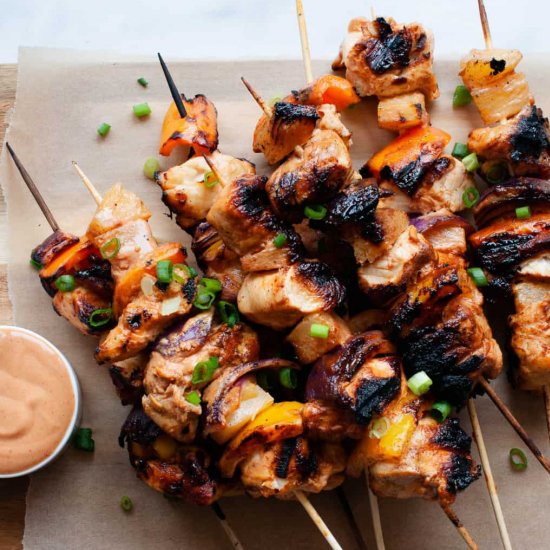 Honey BBQ Grilled Chicken Skewers