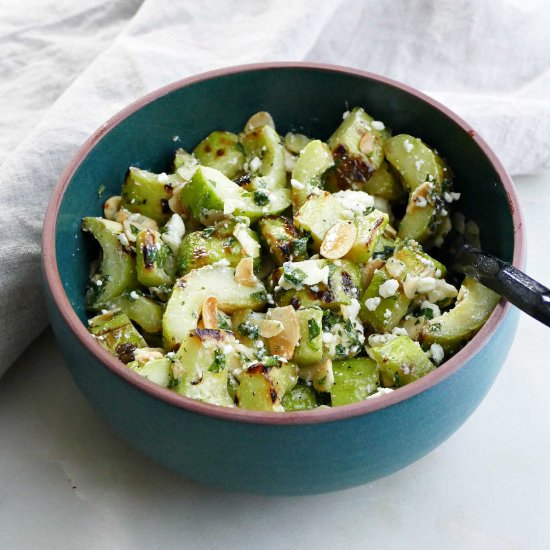 Grilled Cucumber with Feta and Mint