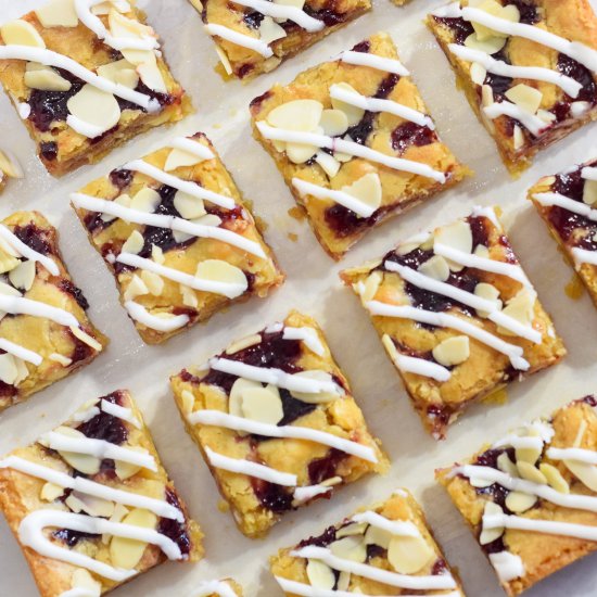 Double Cherry Bakewell Blondies