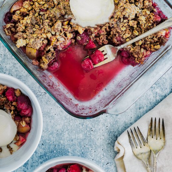 Apple and Cherry Crumble