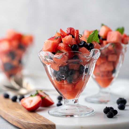 Fresh watermelon berry salad