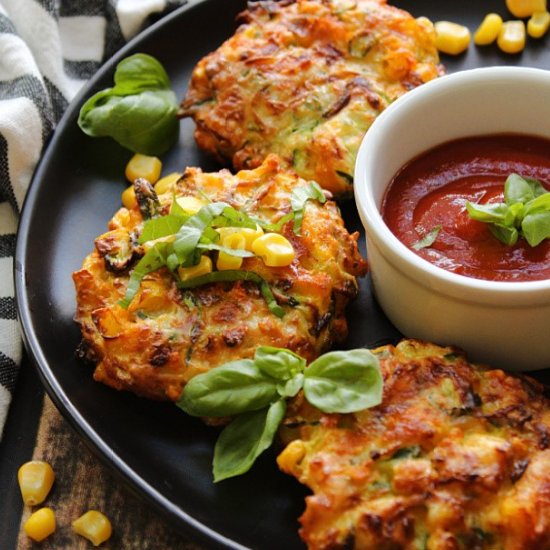 Air Fryer Zucchini Corn Fritters