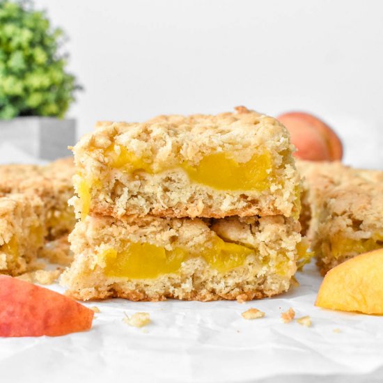 Healthy Peach Crumble Bars