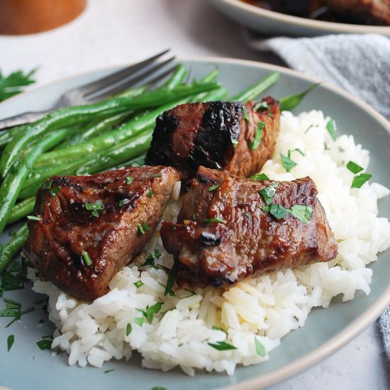 Bourbon Grilled Steak Tips