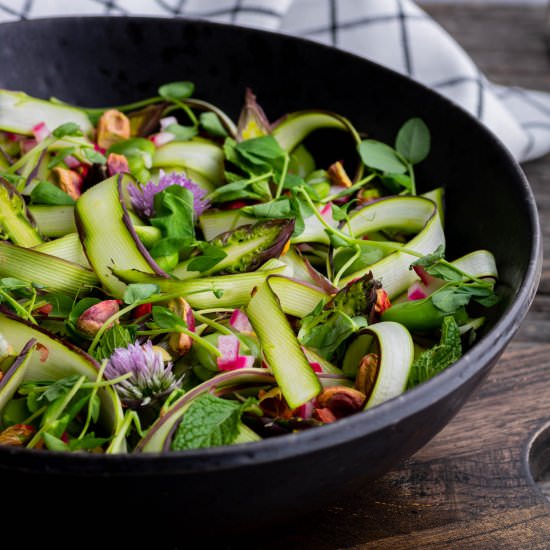 Shaved Asparagus Salad with Burrata