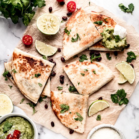 Poblano Black Bean Quesadillas