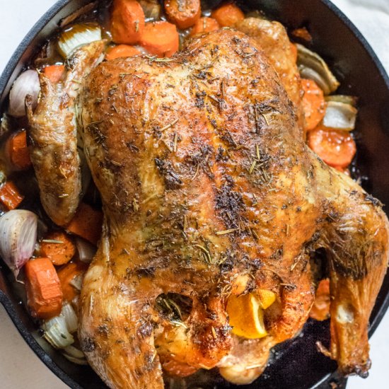 Herb Butter Whole Roasted Chicken