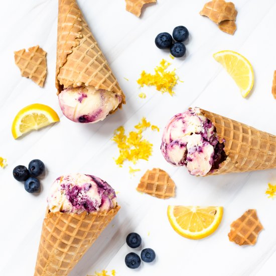 Lemon Blueberry Swirl Ice Cream