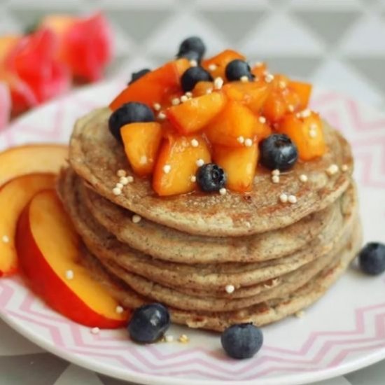 Oat pancakes with nectarines