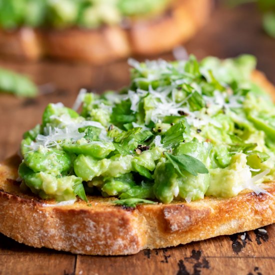 Broad Bean (fava bean) Bruschetta