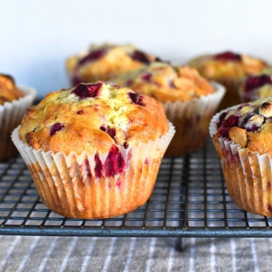 Raspberry & White Chocolate Muffins