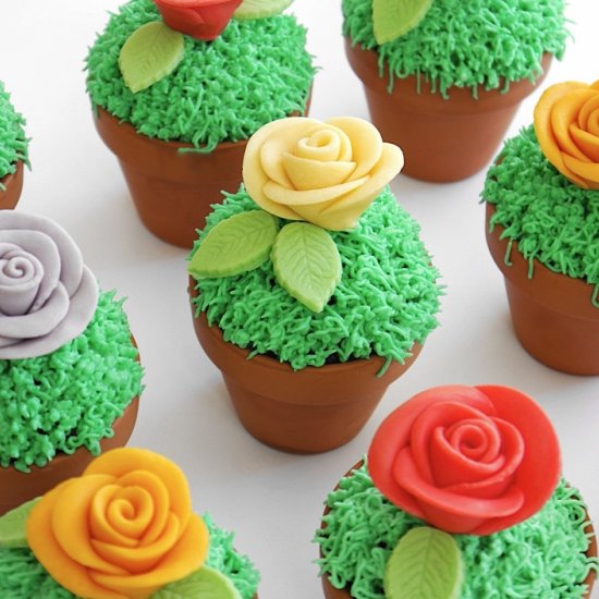 Flowerpot Chocolate Chip Cupcakes