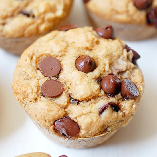 One bowl vegan choc chip muffins