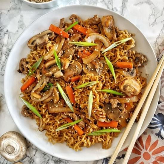 Homemade Ramen with Ground Turkey