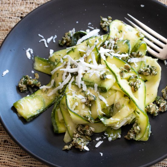 Zucchini Salad With Avocado, Pepita