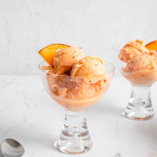 No-churn Peach Ice Cream