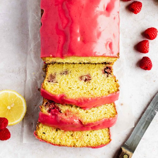 Lemon Raspberry Loaf Cake One Bowl