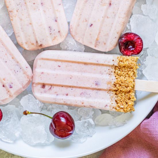 Cherry Cheesecake Popsicles