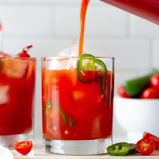 Spicy Tomato Vodka Cocktail