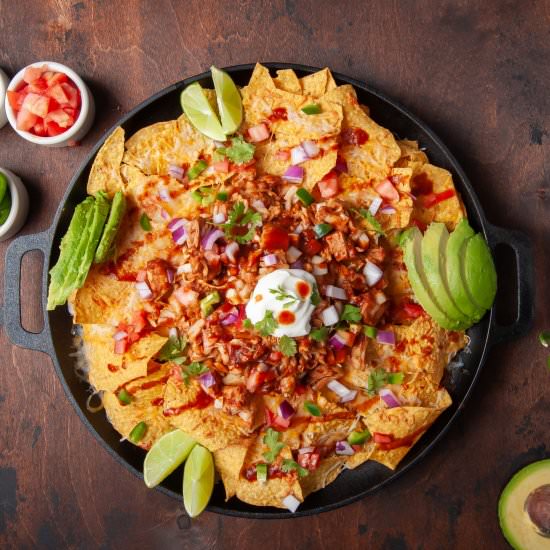 Loaded BBQ Jackfruit Nachos