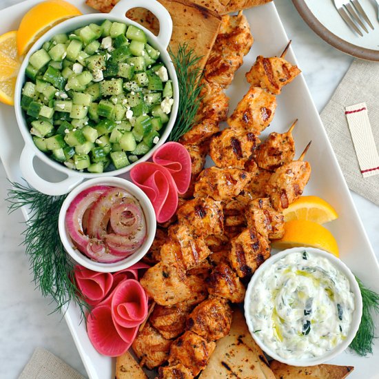 Chicken Souvlaki with Tzatziki